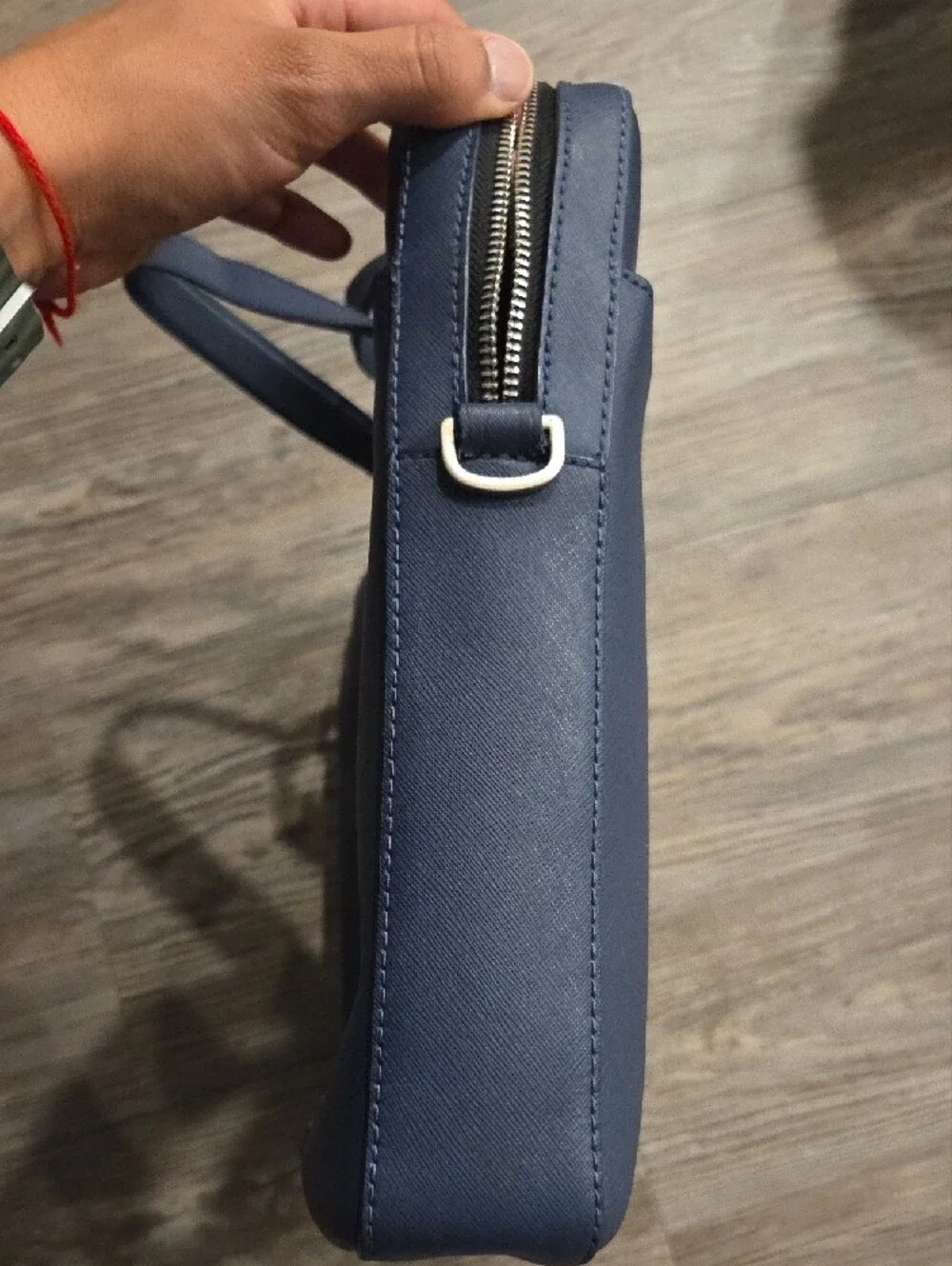 Jack Spade Navy Leather Laptop Briefcase *with Tear On The Side*